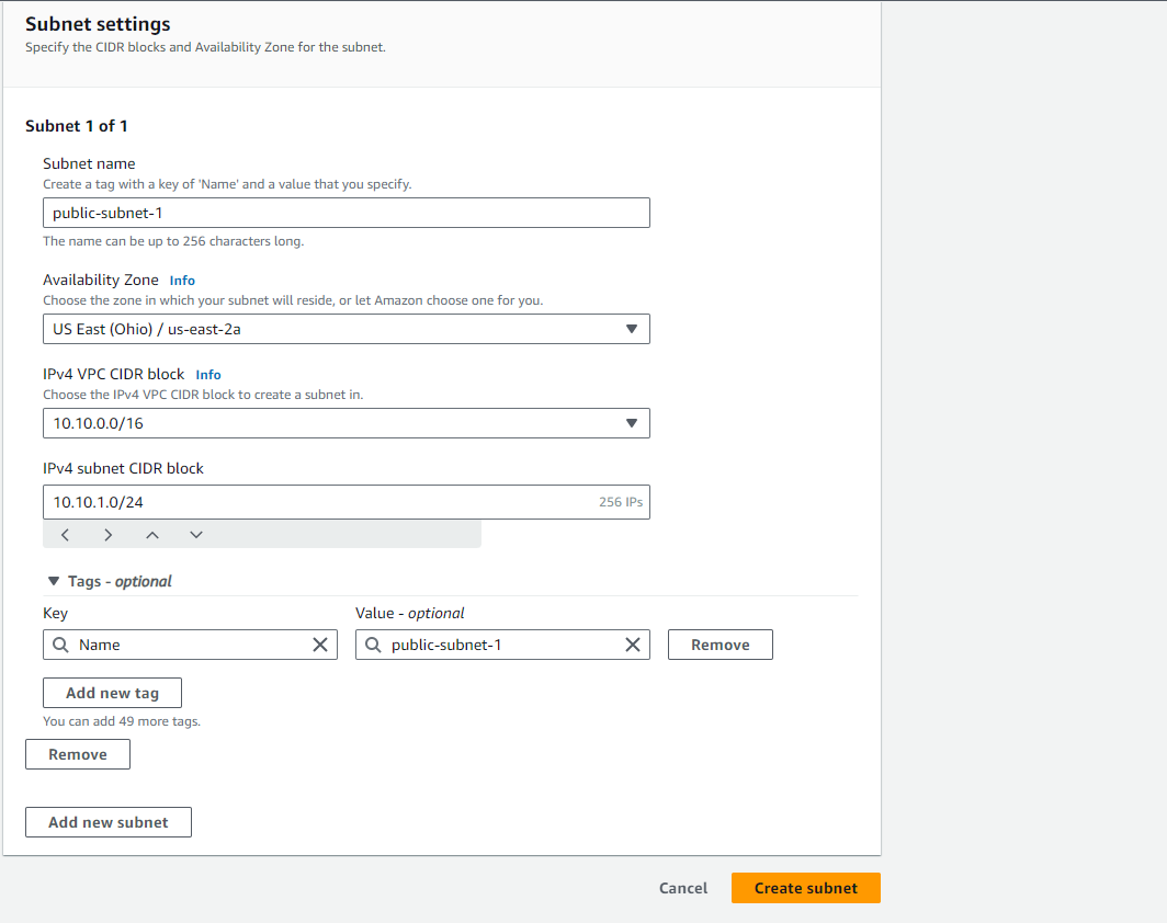 Create VPC